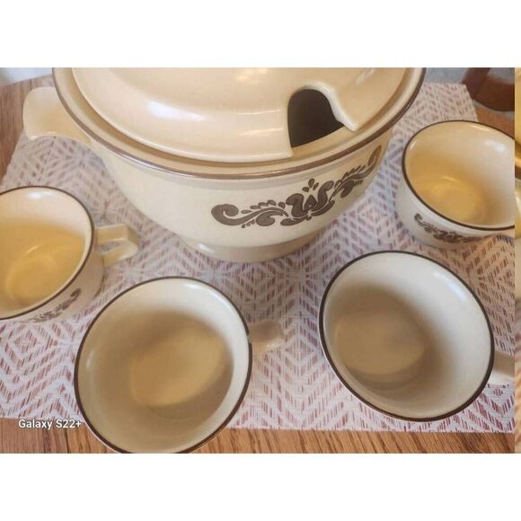 Four Pfaltzgraff villiage stoneware cups, soup pot in another listing - Picture 2 of 6